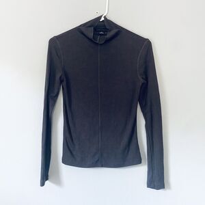 Anthropologie Sanctuary Turtleneck Top XS Gray Long Sleeve Capsule Minimalist